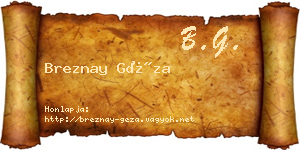 Breznay Géza névjegykártya