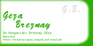 geza breznay business card